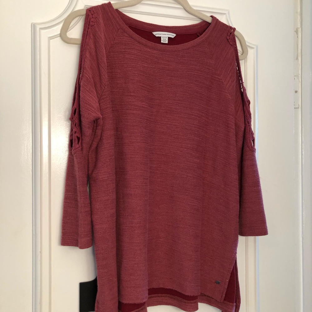Open shoulder sweater